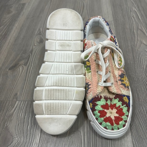 Free People Catch Me If You Can‎ Crochet Sneakers Colorful Grandma Core Boho - Picture 7 of 8